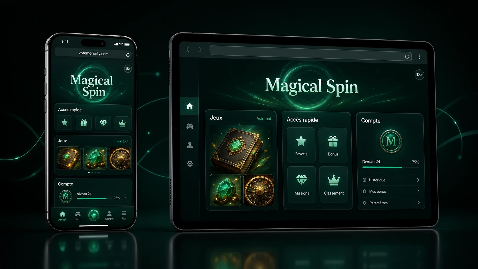Avantages de la magical spin casino mobile