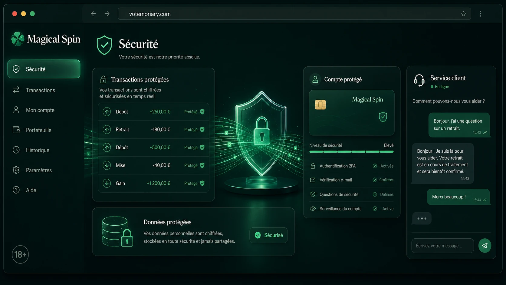 Sécurité, fiabilité et service client