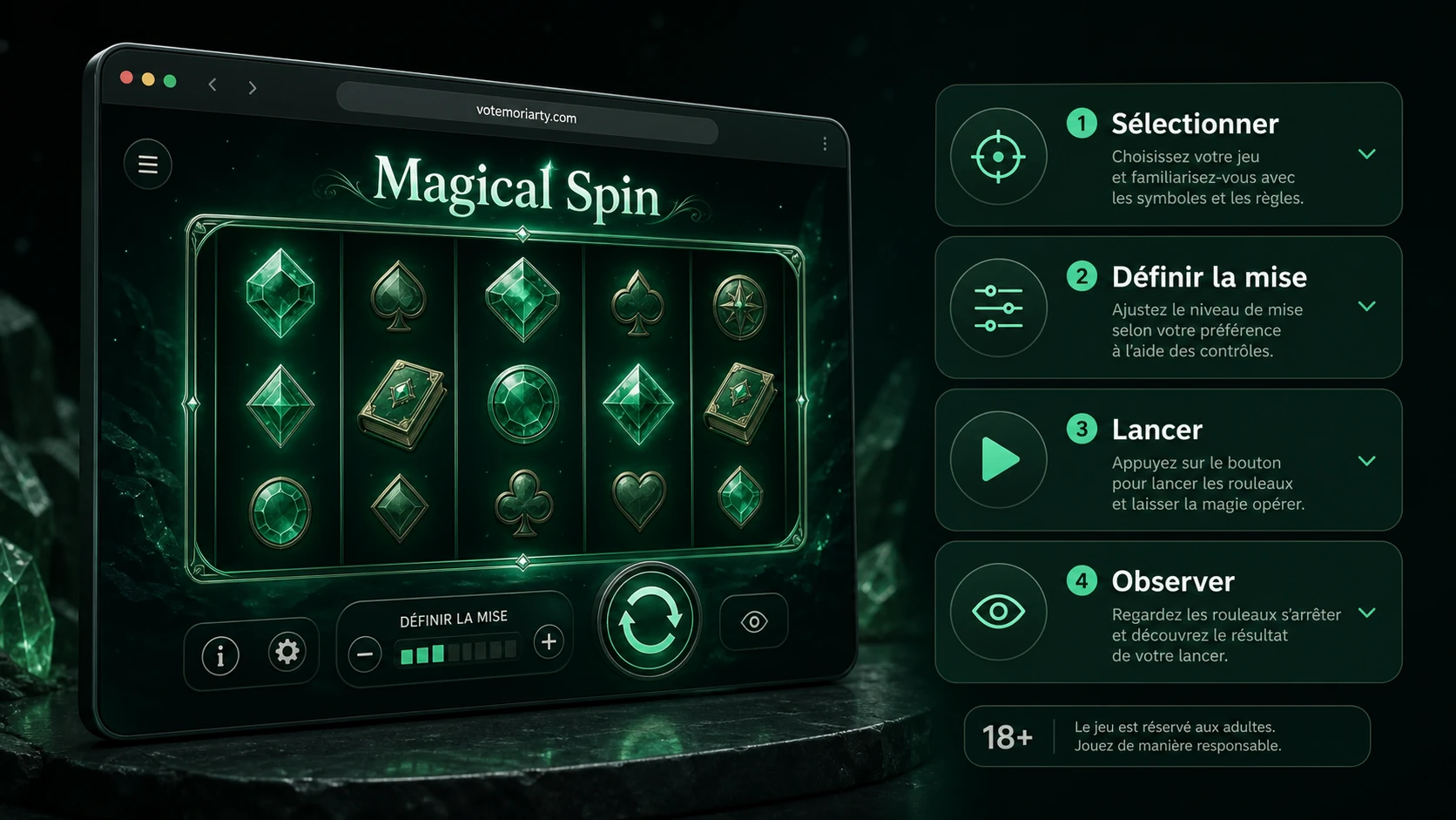 Comment jouer aux magic spin slot